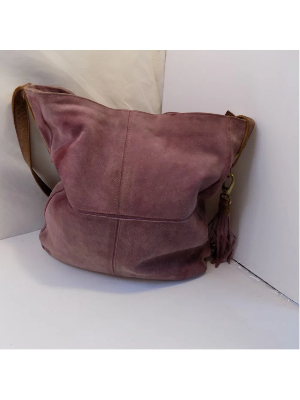 Women's JOYN Suede Hobo Bag One Size Purple Brown